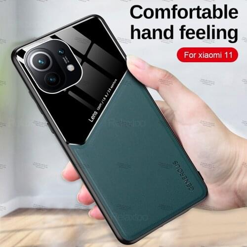 Luxury Leather Car holder Case For Xiaomi Mi 11 6.81 inch Silicone Cases Back Cover for mi 11 Pro Ultra Lite 4g 5g bumper shell
