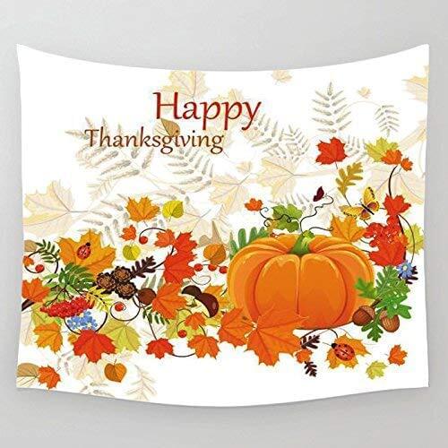 Happy Thanksgiving Day Fall Leaves Pumpkins Decoration Tapestries Custom