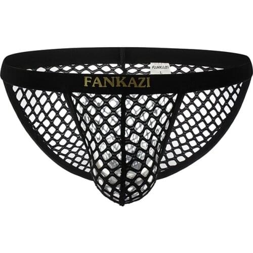 Sexy Gay Underwear Mens Briefs Breathable Mesh Panties Man Low Waist Pouch Underpants Male Fishnet Briefs Bikini Slip Homme