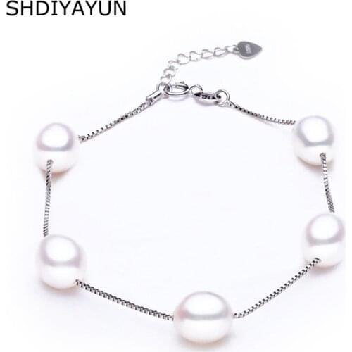 SHDIYAYUN Charm Pearl Bracelet Pearl Jewelry Natural Freshwater Pearl High Quality 925 Sterling Silver Bracelet For Women Gift