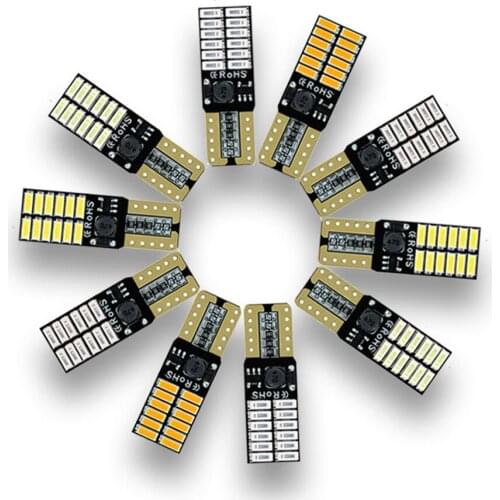 T10 LED Car Width Lights Canbus 4014 24SMD Wedge Base LED Bulb Car Interior License Plate Light 12V Super Bright Decoding Lamp