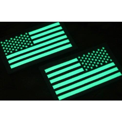 USA AMERICA FLAG PATCH RIGHT ARM LEFT US Army Navy Air Force Reflective light UNIFORM Patch Glow In Dark BADGES