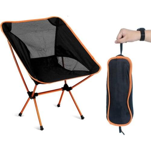Outdoor folding chair moon chair aluminum alloy ultralight fishing chair camping barbecue portable backrest director chair