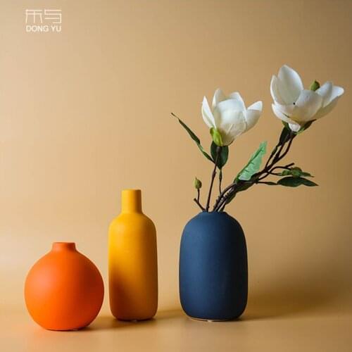 Morandi Vases Ceramic Flower Vase Basket Tabletop Plants Home Decoration Bonsai Decor Flower Arrangement Container Home Decor AA