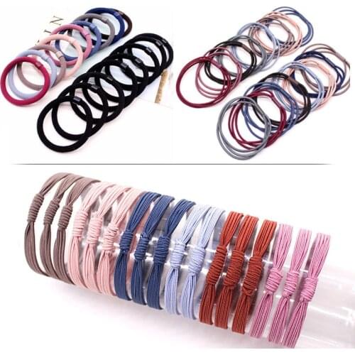 10pcs Women Girls Hairbands Black Colorful Elastic Hair Rope Rubber Bands Headbands Hair Accessories Headwear