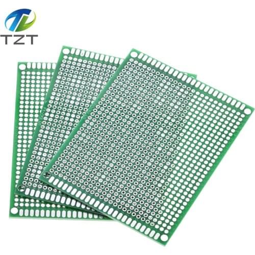 1pcs TZT 7x9 7*9cm Double Side Prototype PCB Tinned Universal Board Experimental Plate Circuirt Hole Bread Board green