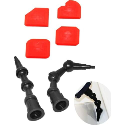 10sets per Order 2pcs360 degree bent nozzle 45degree flexible nozzle all corner use and 4pcs red sealant scrapers
