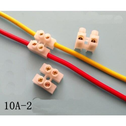 10pcs/lot JY-10A-2P Wire Connector Splice Screws Fixed Crimp Clamp Terminal Block 2 Way