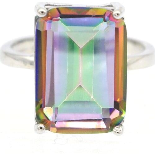 20x8mm Princess Cut Engagement Ring Created Blue Aquamarine Fine Jewelry Making Silver Rings Wholesale Drop Shipping