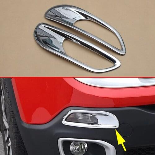 2Pcs Chrome Front Turn Light Glossy DRL Covers Trims For Jeep Renegade BU 2015 2016 2017 2018 Daytime Running Lamp Accessories