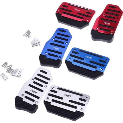 2Pcs/set Aluminium Alloy Non-slip Car Automatic Accelerator Brake Foot Pedal Cover Treadle Random