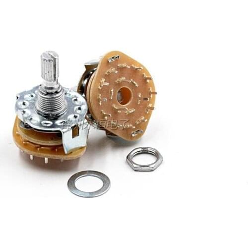 5PCS RS25 Shaft Panel Mount 1P11T 2P4T 2P5T 2P6T 3P3T 3P4T 4P3T Rotary Switch Selector Band