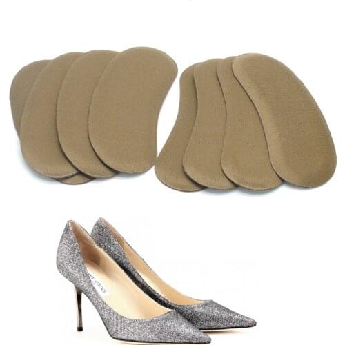 8Pcs/4Pairs Thick Sponge Heel Sticker Non Slip Men Faux Leather Insert Pad High Heels Foot Protector Adjust Size Cushion Z04904