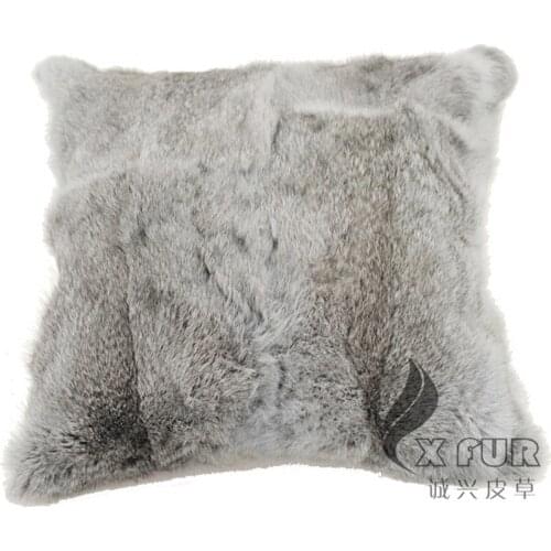 Free Shipping CX-D-05A Size 40x40cm Real Natural Genuine Rabbit Fur Pillowcase Cushion