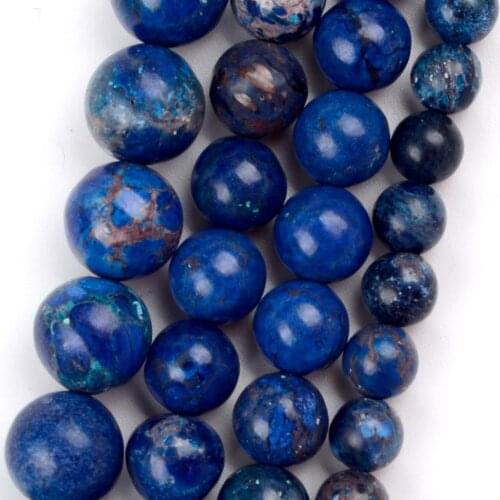 Natural Stone Royal Blue Imperial Stone Beads For Jewelry Making 6 8 10mm Round Loose Spacer Beads DIY Bracelet Necklace Charms