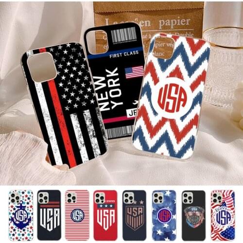 America USA Flag Phone Case for iPhone 8 7 6S Plus X 5S SE 2020 XR 11 12 mini pro XS MAX