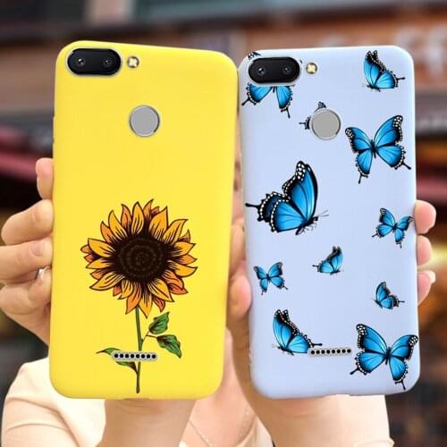 For Xiaomi Redmi 6A Case Redmi 6 Soft Silicon Cute Sunflower Butterfly Back Cover For Xiaomi Redmi 6 A 6A Phone Cases Shockproof