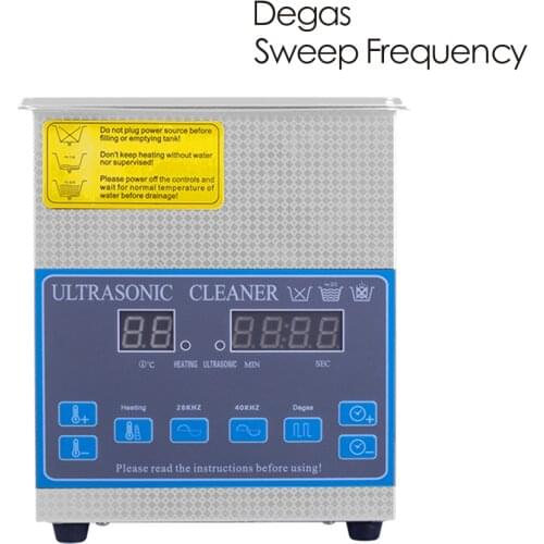 Digital Ultrasonic Cleaner 2L 60W Stainless Tank Degassing Ring Necklace Glassware Rust PCB Degrease Ultrasound Cleaner Hardware