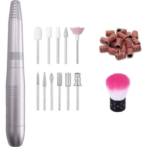 Electric Nail Drill USB Machine Manicure Pedicure Polish Bits with Sanding Bands 667D