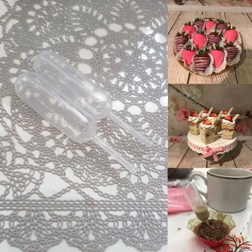 50pcs Disposable Straw Injector With Pastry Tools Milkshake Ice Cream Jelly Food Straw Dropper Diy Baking Tools For Cakes