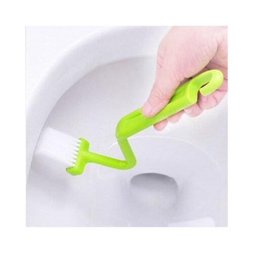 Curved Small Bathroom Toilet Cleaning Brush Corner Rim Cleaner Bent Bowl Handle