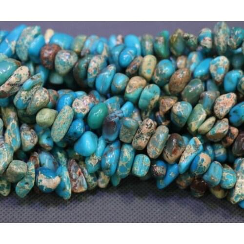 Kindgems Aqua Emperor DIY Chips Beads Gems Stone Beads Strand 15"/Diy For Jewelry Making for Women Necklace Accessories