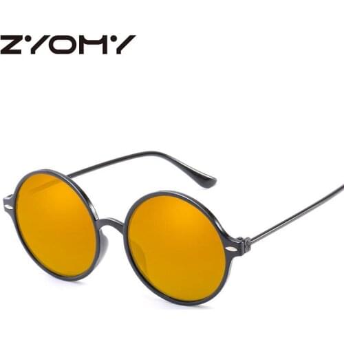 Q Zyomy Round Brand Designer Retro Goggle Women Men Sunglasses Oculos De Sol Eyewear Accessories Vintage Driving Glasses
