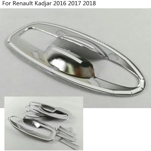 Car Body Cover Detector Trim ABS Chrome External Door Bowl Stick Lamp Frame For Renault Kadjar 2016 2017 2018 2019