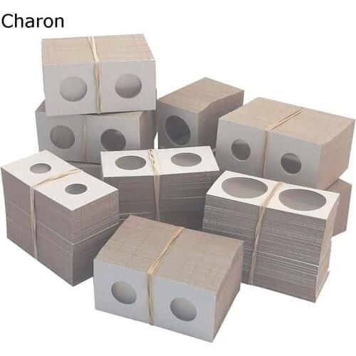 50PCS 40mm Square Cardboard Coin Holders Coin Supplies Coin Album Collection Lighthouse Stamp Coin Holders Cover Case Storage