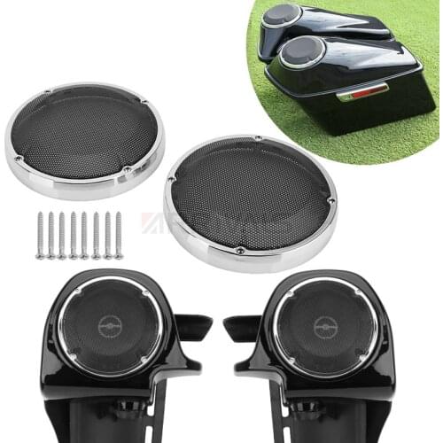 Motorcycle Lower Vented Fairing 6.5" Speakers Grill Box Pods For Harley Touring Road King Electra Street Glide FLHT FLHR 83-20