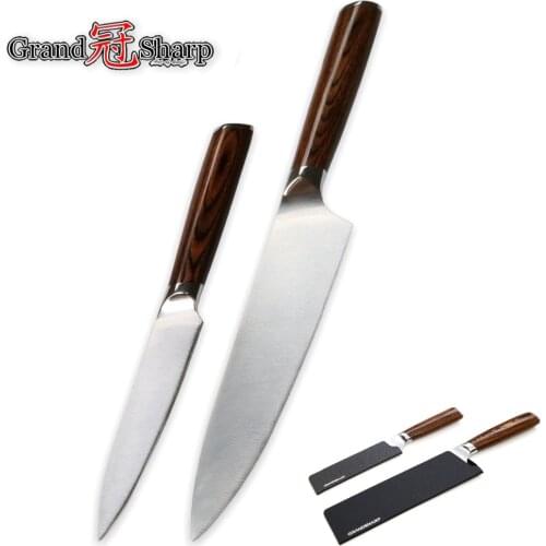 Knife Set 2-Piece Chef Utility Knife Molybdenum Vanadium German Steel DIN1.4116 Kitchen Knives High Quality Professional Tools