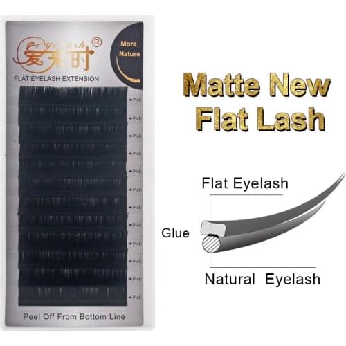 New Flat Eyelash Extensions Split Tips Ellipse Lashes Extensions Natural Soft Matte Flat Eyelashes Dropshipping
