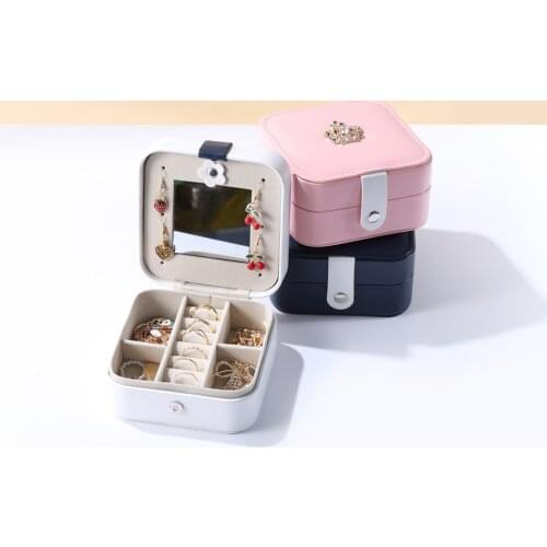 High Quality Jewelry Holder Box Zipper Button Leather Necklace Bracelet Display Storage Box Travel Portable Jewelry Organizer