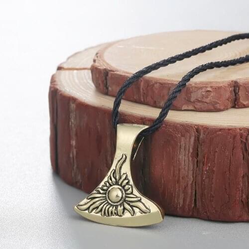 QIAMNI Axe of Perun Slavic Viking Amulet Pendant Necklaces Nordic Punk Thors Hammer Mjolnir Talisman Choker Men Jewelry Charm