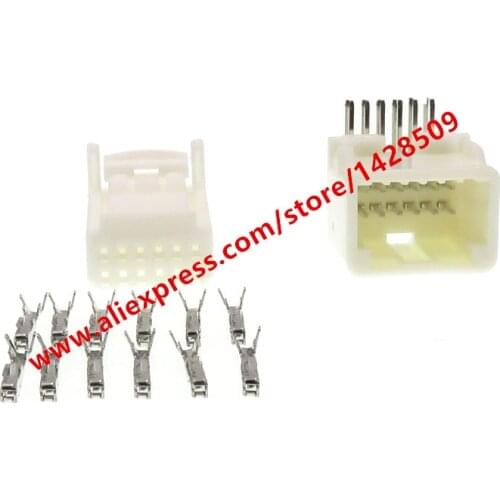 10 Sets 12 Pin Auto Rear View Mirror Plug Female Male PCB Socket For Toyota Nissan 1318774-1 1318772-1