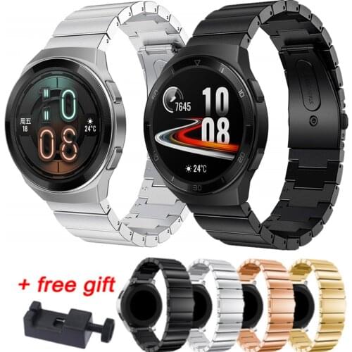 For Huawei Watch gt2e 46mm Stainless Steel Strap Metal 22mm Watch Band Watchband Bracelet With Tool For Huawei gt 2e