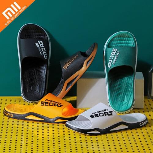 Xiaomi Mens Slippers Men Non-slip Thick-soled Indoor Home Sandals Slippers Couples Women Casual Fashion Shoes Summer Household