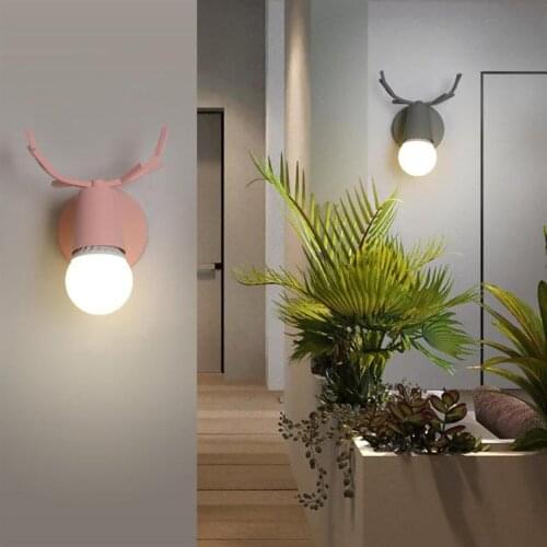 Modern deer E27 LED Lights Interesting iron deers Wall Light Fixture DesignerSpecialWall Lamp For Corridor Bedroom Living Room
