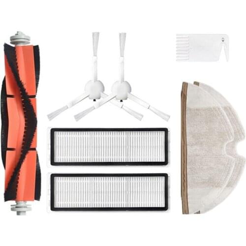 TOP!-8Pcs Replacement Parts Kit for Xiaomi Mijia 1C Robot Accessories Side Roller HEPA Filter Main Brush Mop