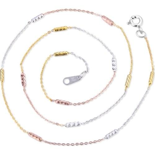 YJL098 New Fashion Lady S925 Silver Jewelry Color 25 Car Flower Cross Pack 1.6 Inclined blade Post Necklace Women