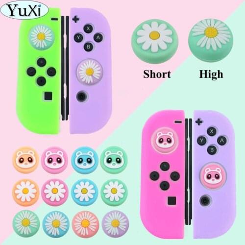 YuXi 4pcs Thumb Grip Cap Joystick Cover Animal Crossing Tree Leaf For Nintend Switch Lite Joy-Con Controller Gamepad Thumb Case