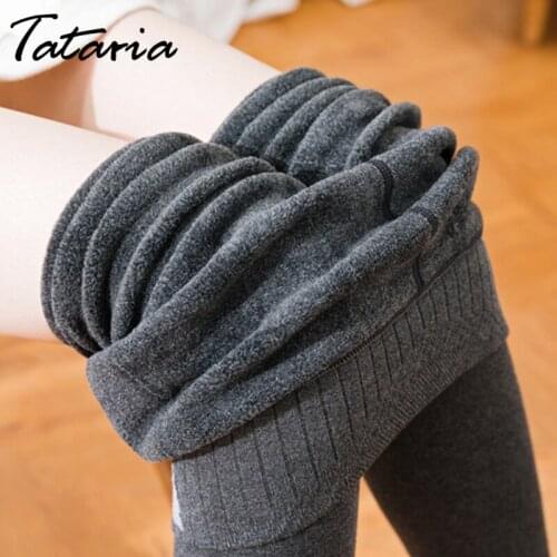 Tataria High Waist Leggings Women Winter Leggings Warm Thick Velvet Wool Fleece Trousers Women Cashmere Pants for Women Leggings