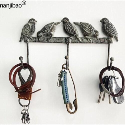 1Pc Creative Wall-mounted Hook Retro European Bathroom Coat Hat Hanger Loop Towel Rack Household Metal Kitchen Wall Cabinet Hook