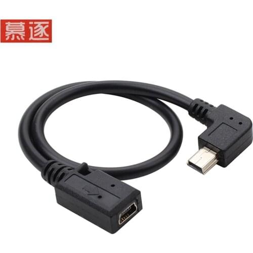 1pcs Mini USB male female data line elbow 90 degree right angle left Mini 5P Usb For MP3 Extendsion Data Charger cable