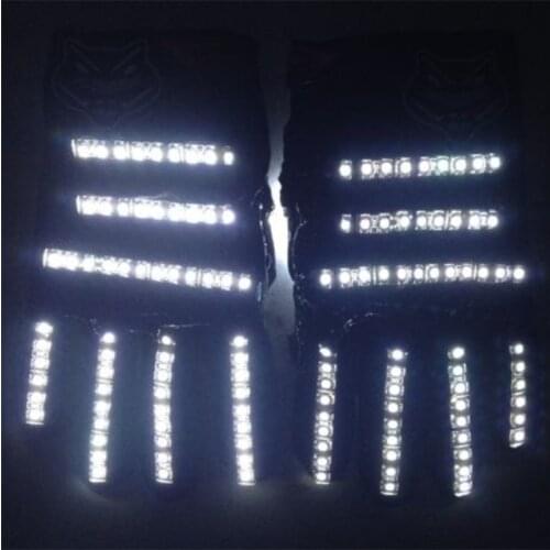 2015 New Led Light Up White Color Luminous GLoves For DJ Club Party Christmas Halloween Decoration Event & Party Supplies