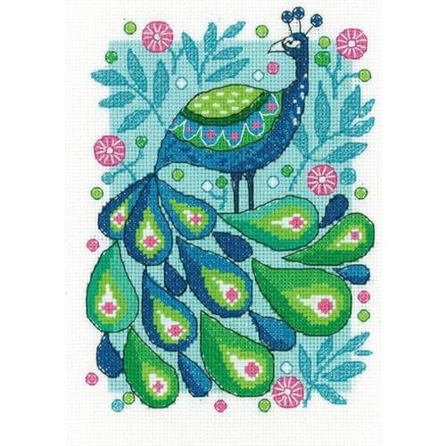 2021 Drop Shipping Embroidery Peacock Cross Stitch Kit Funny with 100% Cotton Flosses & Free Shipping for Wall Decor & Gifts