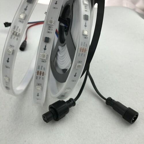 5m DC12V WS2811 (10pixes/m) 150LEDs led digital strip;waterproof in silicon tube;IP66;WHITE PCB;with 3 core 2m xConnect pigtail