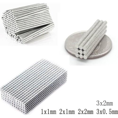 50/100/200/500pcs Mini Small Round Magnet 1x1 2x1 2x2 mm Neodymium Magnet Permanent NdFeB Super Strong Powerful Magnets