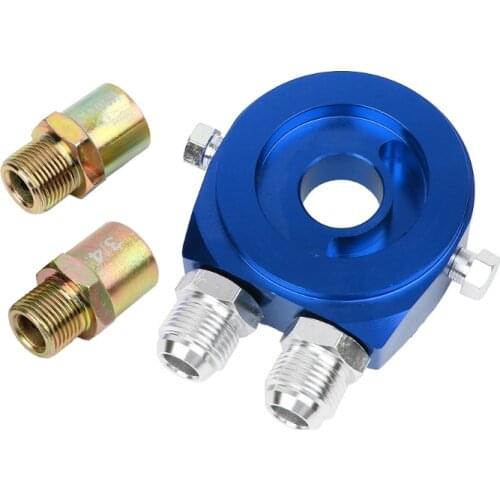Car Universal Oil Filter Sandwich Adapter For Cooler Plate Kit AN10 Aluminum Dropshipping