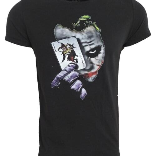 Unisex Black T shirt Joker Design T shirt